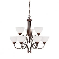 30.25 in. 9-Light Rubbed Bronze Chandelier by Millennium Lighting