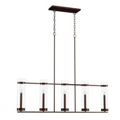 Milan Collection 5-Light Rubbed Bronze Island Fixture with Clear Glass by Millennium Lighting -Millennium Lighting Shop rubbed bronze millennium lighting chandeliers 1975 rbz 40 1000