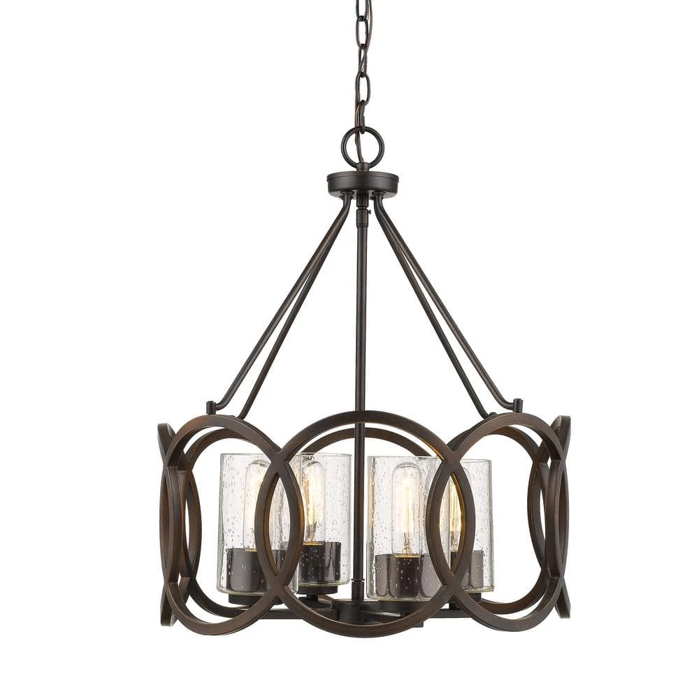 4-Lights 18 in. Rubbed Bronze Chandelier by Millennium Lighting 1 4-Lights 18 in. Rubbed Bronze Chandelier by Millennium Lighting