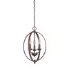 3-Light Rubbed Bronze Candle Pendant by Millennium Lighting