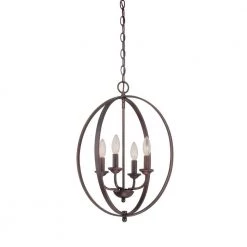 4-Light Rubbed Bronze Candle Pendant by Millennium Lighting