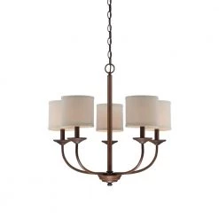 25 in. 5-Light Rubbed Bronze Chandelier by Millennium Lighting