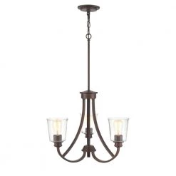 3-Lights 21.5 in. Rubbed Bronze Chandelier by Millennium Lighting