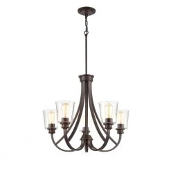 5-Lights 25 in. Rubbed Bronze Chandelier by Millennium Lighting -Millennium Lighting Shop rubbed bronze millennium lighting chandeliers 3625 rbz 4f 1000