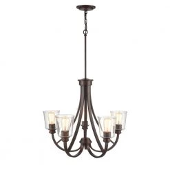 5-Lights 25 in. Rubbed Bronze Chandelier by Millennium Lighting