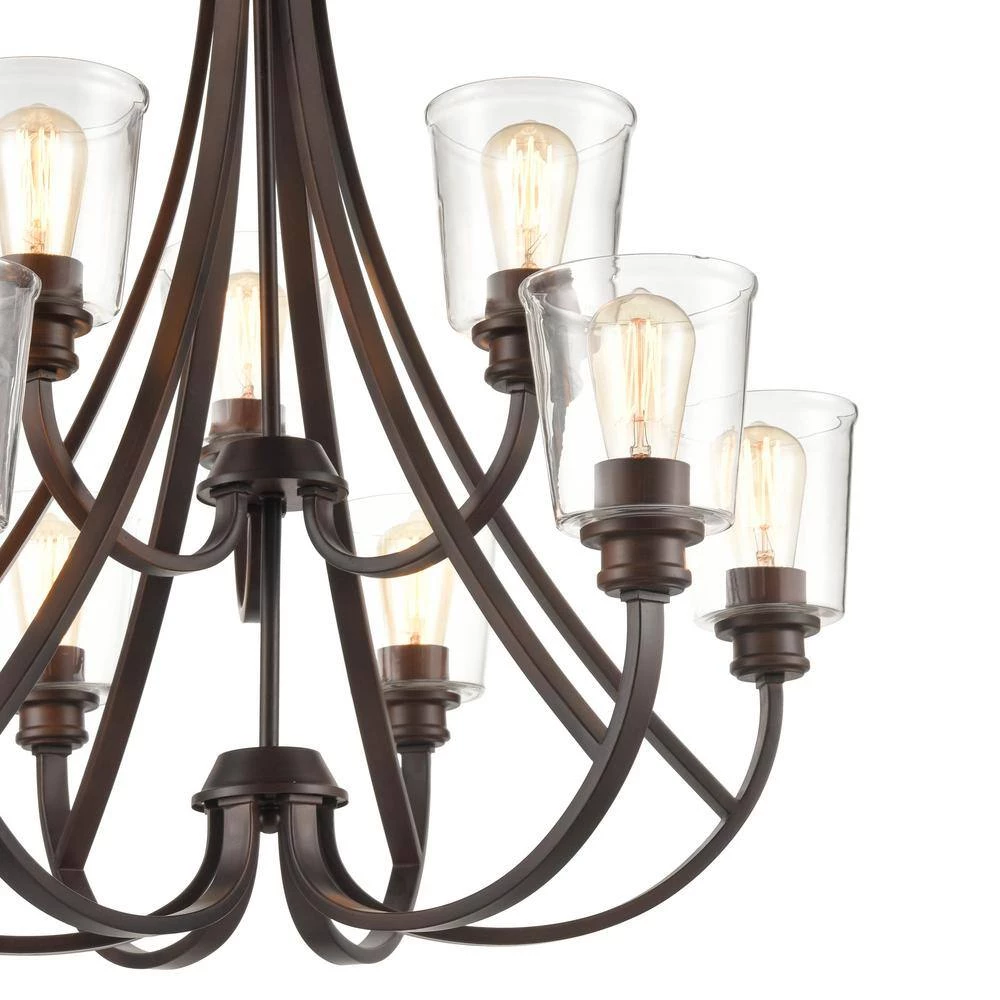 9-Lights 29.25 in. Rubbed Bronze Chandelier by Millennium Lighting 4 9-Lights 29.25 in. Rubbed Bronze Chandelier by Millennium Lighting - Image 4