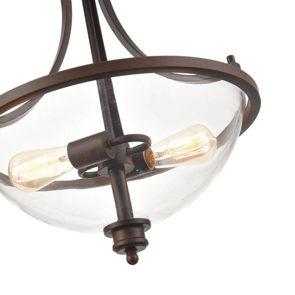 2-Lights 17 in. Rubbed Bronze Chandelier by Millennium Lighting 5 2-Lights 17 in. Rubbed Bronze Chandelier by Millennium Lighting - Image 5