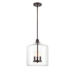 12 in. 3-Light Rubbed Bronze Pendant by Millennium Lighting