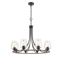 9-Lights 32 in. Rubbed Bronze Chandelier by Millennium Lighting