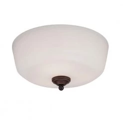 3-Light Rubbed Bronze Semi Flush Mount with Etched White Glass by Millennium Lighting