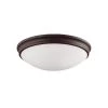 10 in. W 1-Light Rubbed Bronze Bowl Ceiling Fixture with Glass Shade Flush Mount by Millennium Lighting