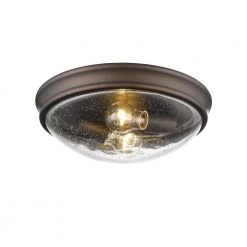12 in. Wide 2-Light Rubbed Bronze Flush Mount Ceiling Fixture by Millennium Lighting