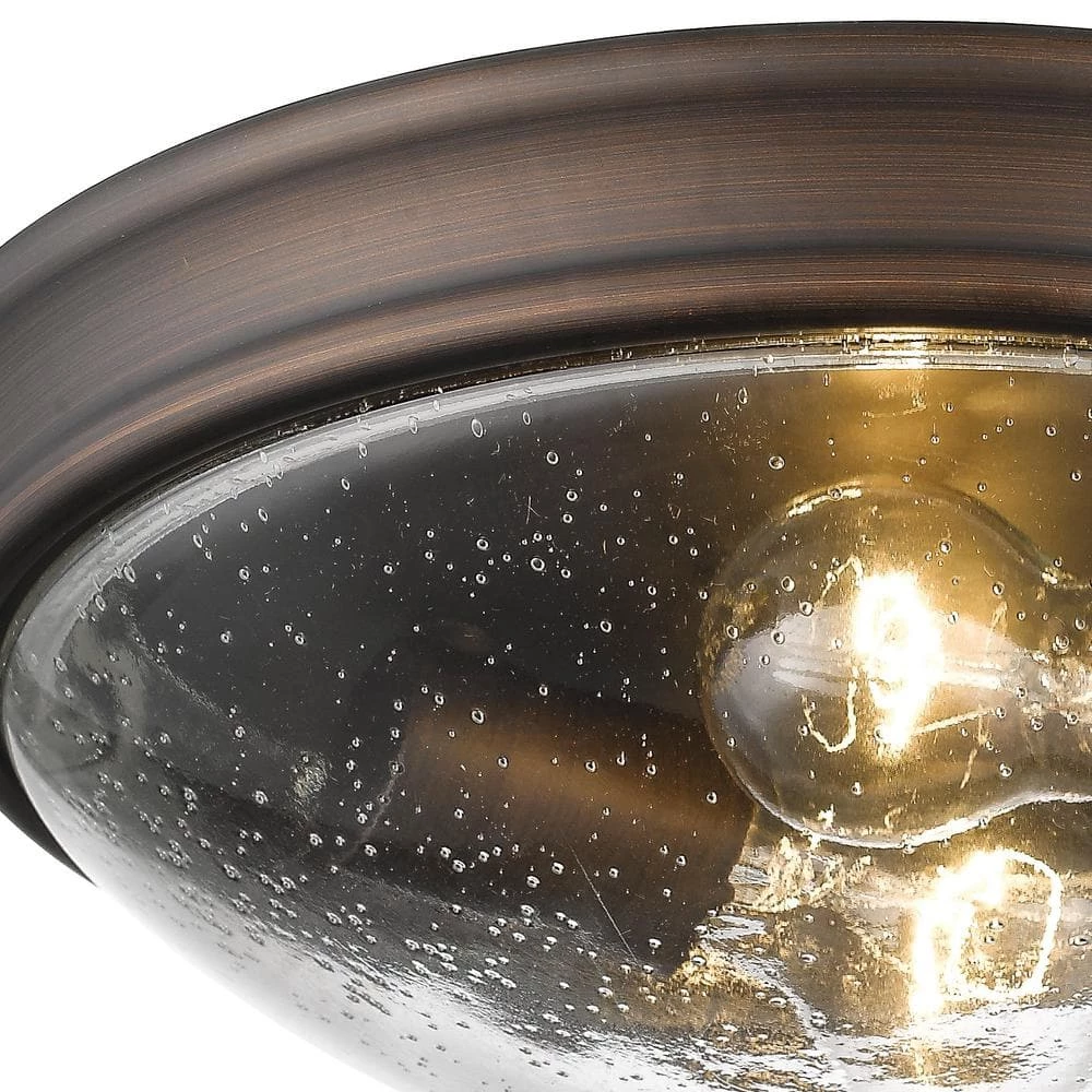 12 in. Wide 2-Light Rubbed Bronze Flush Mount Ceiling Fixture by Millennium Lighting 2 12 in. Wide 2-Light Rubbed Bronze Flush Mount Ceiling Fixture by Millennium Lighting - Image 2