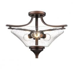 3-Light 19 in. Rubbed Bronze Semi-Flush by Millennium Lighting