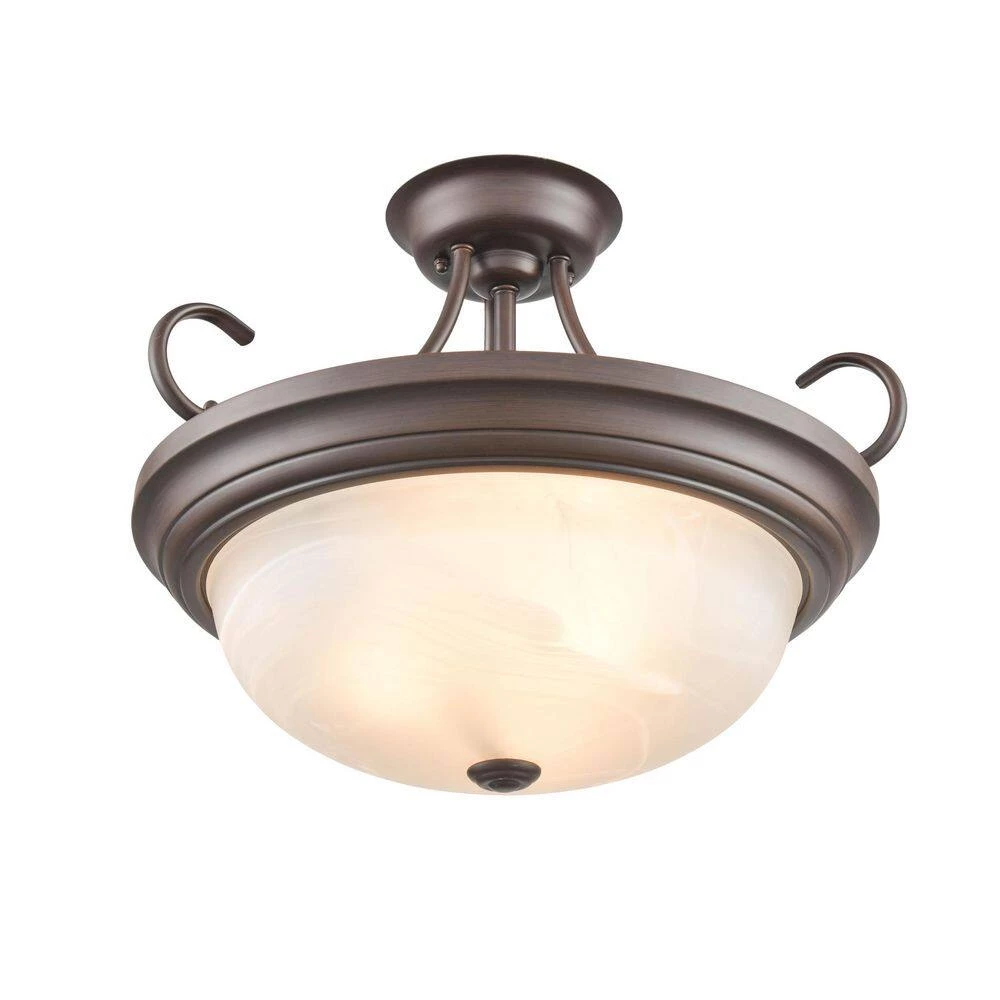 3-Light 17 in. Rubbed Bronze Hardwired Semi-Flush (1 -Pack) by Millennium Lighting 3 3-Light 17 in. Rubbed Bronze Hardwired Semi-Flush (1 -Pack) by Millennium Lighting - Image 3