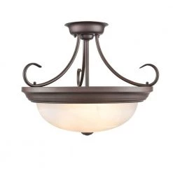 3-Light 17 in. Rubbed Bronze Hardwired Semi-Flush (1 -Pack) by Millennium Lighting