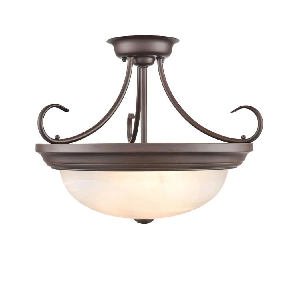 3-Light 17 in. Rubbed Bronze Hardwired Semi-Flush (1 -Pack) by Millennium Lighting 1 3-Light 17 in. Rubbed Bronze Hardwired Semi-Flush (1 -Pack) by Millennium Lighting