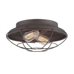 14 in. 2-Light Rubbed Bronze Flushmount by Millennium Lighting