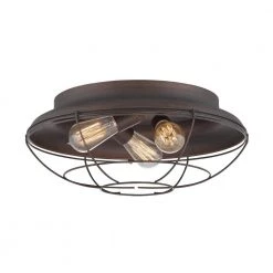 17 in. 3-Light Rubbed Bronze Flushmount by Millennium Lighting