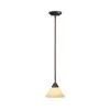 1-Light Rubbed Bronze Mini-Pendant with Turinian Scavo Glass by Millennium Lighting