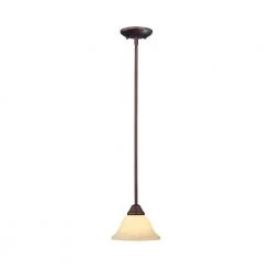 1-Light Rubbed Bronze Mini-Pendant with Turinian Scavo Glass by Millennium Lighting