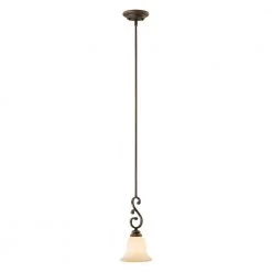 Rubbed Bronze Pendant with Turinian Scavo Glass by Millennium Lighting