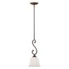 Rubbed Bronze Mini Pendant with Etched White Glass by Millennium Lighting