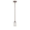 1-Light Rubbed Bronze Mini Pendant with Etched White Glass by Millennium Lighting