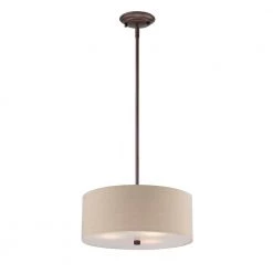 3-Light 15 in. Rubbed Bronze Mini Pendant by Millennium Lighting