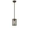 1-Light 8 in. Rubbed Bronze Mini Pendant by Millennium Lighting