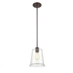 1-Light 5 in. Rubbed Bronze Mini Pendant by Millennium Lighting