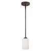 Rubbed Bronze Mini Pendant with Etched White Glass by Millennium Lighting