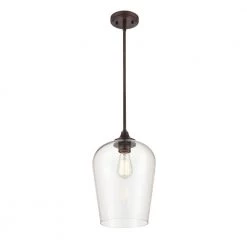 1-Light 10 in. Rubbed Bronze Mini Pendant by Millennium Lighting