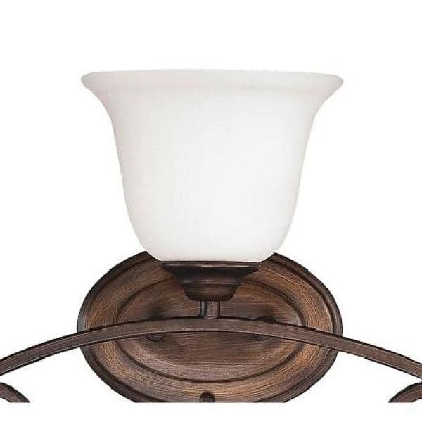 3-Light Rubbed Bronze Vanity Light with Etched White Glass by Millennium Lighting 2 3-Light Rubbed Bronze Vanity Light with Etched White Glass by Millennium Lighting - Image 2
