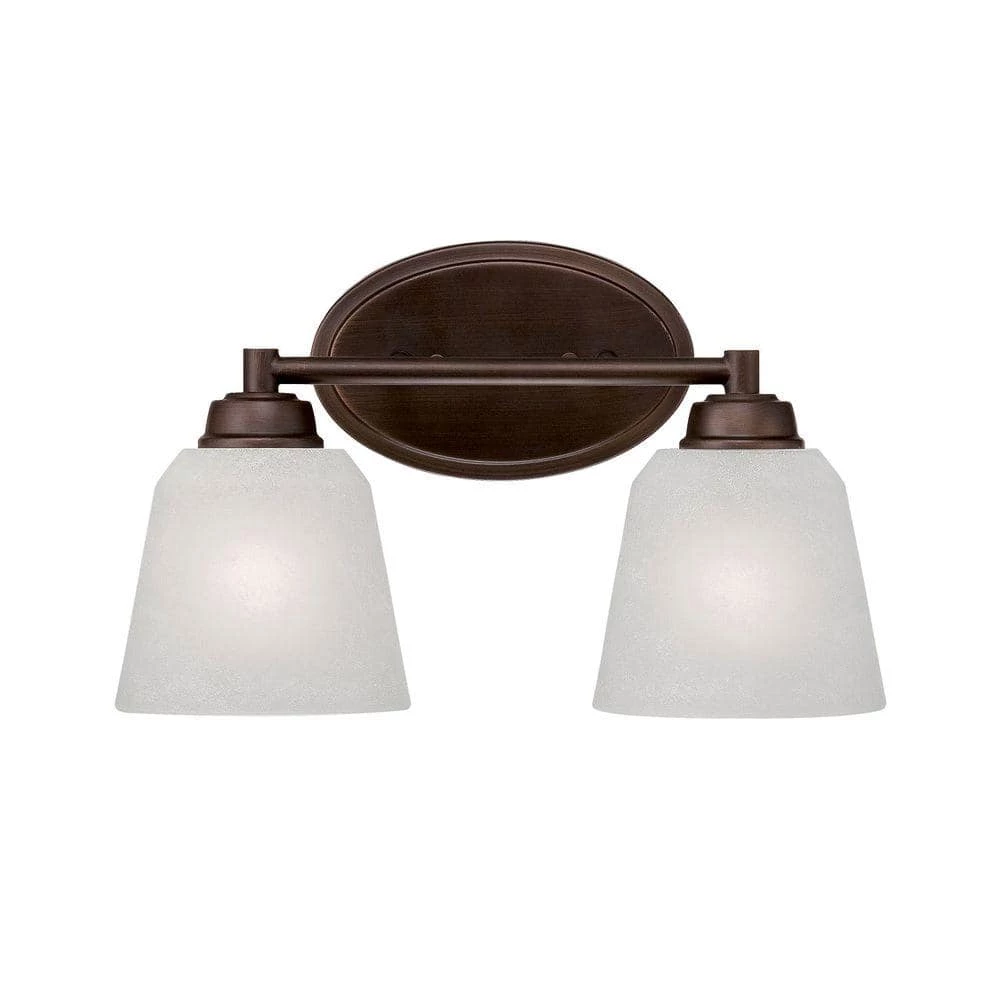 2-Light Rubbed Bronze Vanity Light with India Scavo Glass by Millennium Lighting 1 2-Light Rubbed Bronze Vanity Light with India Scavo Glass by Millennium Lighting