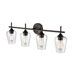 Ashford 31 in. 4-Light Rubbed Bronze Vanity Light with Clear Glass Shade by Millennium Lighting 7 Ashford 31 in. 4-Light Rubbed Bronze Vanity Light with Clear Glass Shade by Millennium Lighting -Millennium Lighting Shop rubbed bronze millennium lighting vanity lighting 9704 rbz 1f 1000