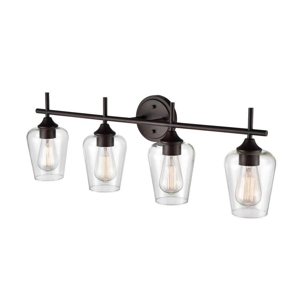 Ashford 31 in. 4-Light Rubbed Bronze Vanity Light with Clear Glass Shade by Millennium Lighting 4 Ashford 31 in. 4-Light Rubbed Bronze Vanity Light with Clear Glass Shade by Millennium Lighting - Image 4