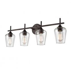 Ashford 31 in. 4-Light Rubbed Bronze Vanity Light with Clear Glass Shade by Millennium Lighting 6 Ashford 31 in. 4-Light Rubbed Bronze Vanity Light with Clear Glass Shade by Millennium Lighting -Millennium Lighting Shop rubbed bronze millennium lighting vanity lighting 9704 rbz 4f 1000