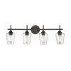 Ashford 31 in. 4-Light Rubbed Bronze Vanity Light with Clear Glass Shade by Millennium Lighting