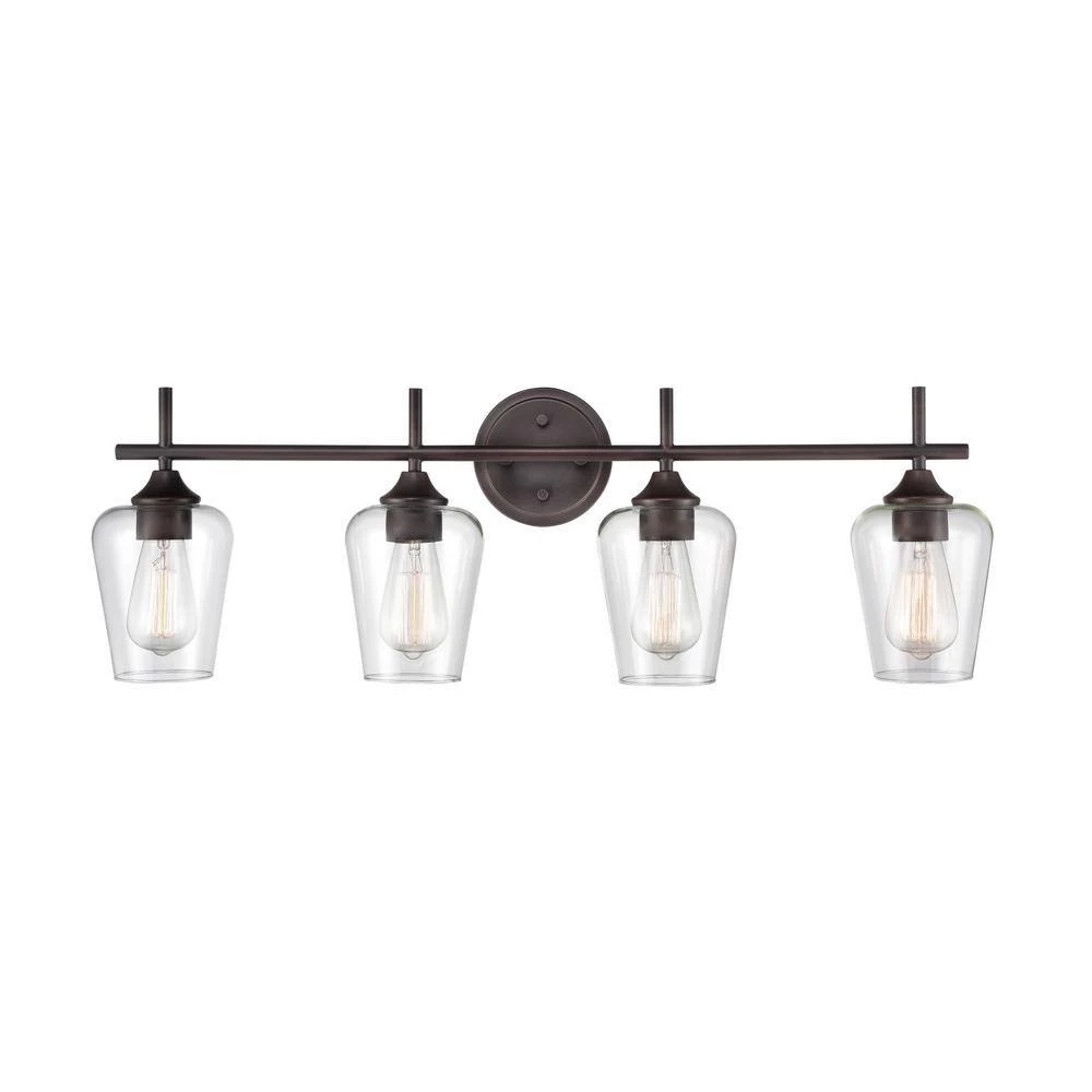 Ashford 31 in. 4-Light Rubbed Bronze Vanity Light with Clear Glass Shade by Millennium Lighting 2 Ashford 31 in. 4-Light Rubbed Bronze Vanity Light with Clear Glass Shade by Millennium Lighting - Image 2