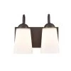 Ivey Lake 10 in. 2-Light Rubbed Bronze Bathroom Vanity Light with Etched White Glass by Millennium Lighting