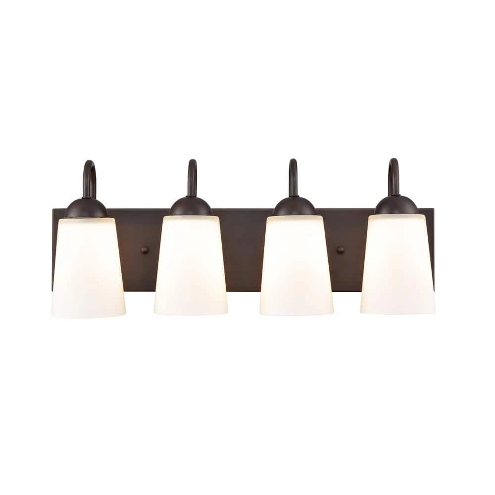 Ivey Lake 21.5 in. 4-Light Rubbed Bronze Bathroom Vanity Light with Etched White Glass by Millennium Lighting 2 Ivey Lake 21.5 in. 4-Light Rubbed Bronze Bathroom Vanity Light with Etched White Glass by Millennium Lighting - Image 2