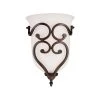 Rubbed Bronze Sconce with Etched White Glass by Millennium Lighting