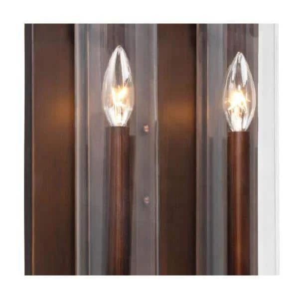 Milan Collection 2-Light Rubbed Bronze Wall Sconce with Clear Glass by Millennium Lighting 2 Milan Collection 2-Light Rubbed Bronze Wall Sconce with Clear Glass by Millennium Lighting - Image 2