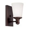 Rubbed Bronze Wall Sconce with Etched White Glass by Millennium Lighting