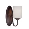 Rubbed Bronze Sconce with Etched White Glass by Millennium Lighting