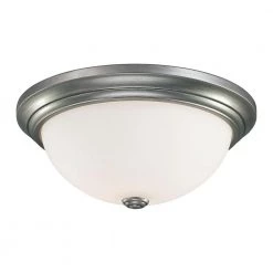 11 in. Wide 2-Light Rubbed Silver Flush Mount Ceiling Fixture by Millennium Lighting
