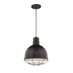 R Series 12 in. Wide 1-Light Satin Black Pendant by Millennium Lighting