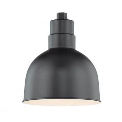 R Series 1-Light 10 in. W Satin Black Outdoor Bowl Shade Pendant by Millennium Lighting