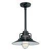 R Series 14 in. 1-Light Satin Black Railroad Shade by Millennium Lighting